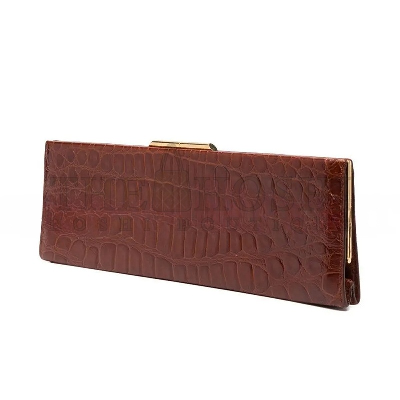 Y51 MIDNIGHT LARGE CLUTCH IN CROCODILE-EMBOSSED LACQUERED LEATHER 6976582US1J2582 (33*10.5*4cm) Master Quality